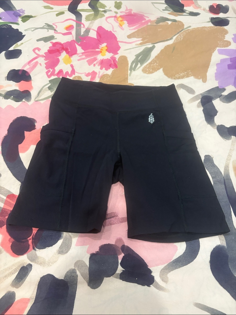 FP Movement by Free People Black High-Rise Bike Shorts with Side Pockets